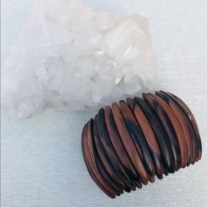 🆕 Statement Wooden Stretch Bangle Bracelet